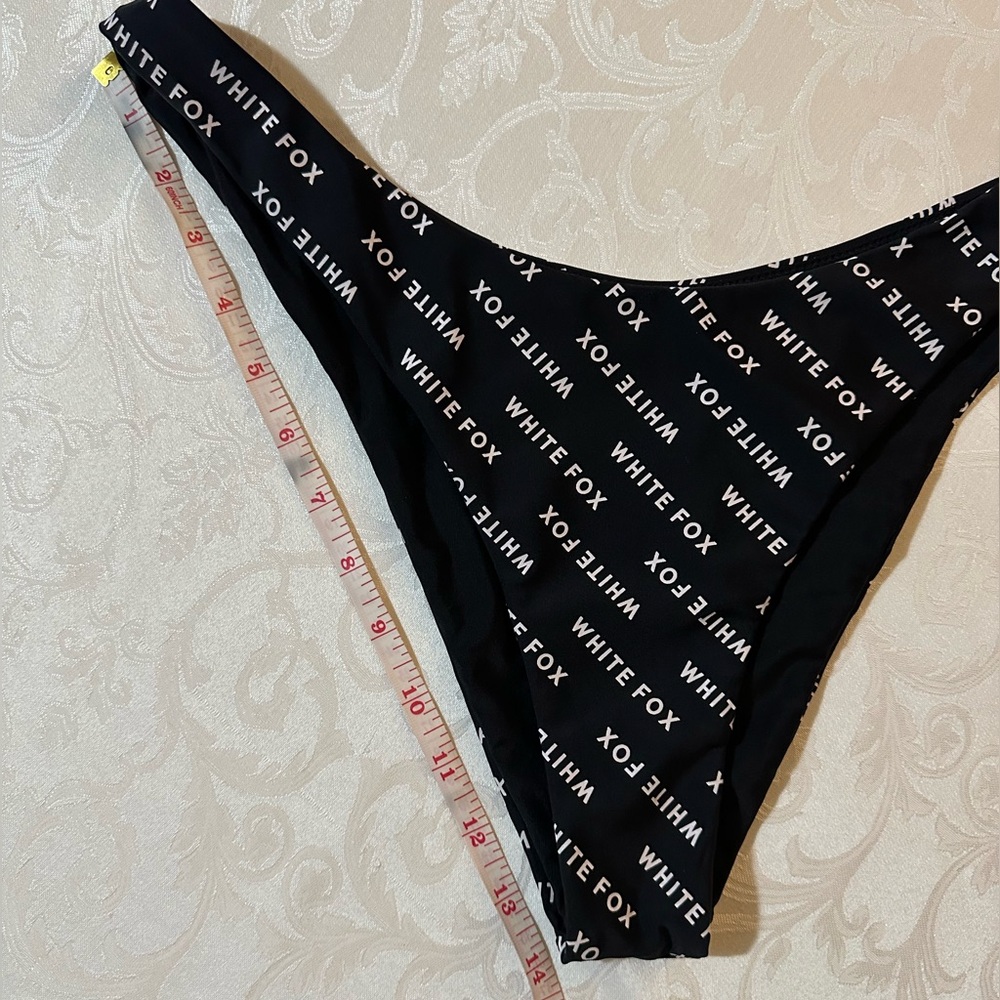 White Fox Boutique Black Logo Bikini Bottoms - XL - Picture 4 of 5